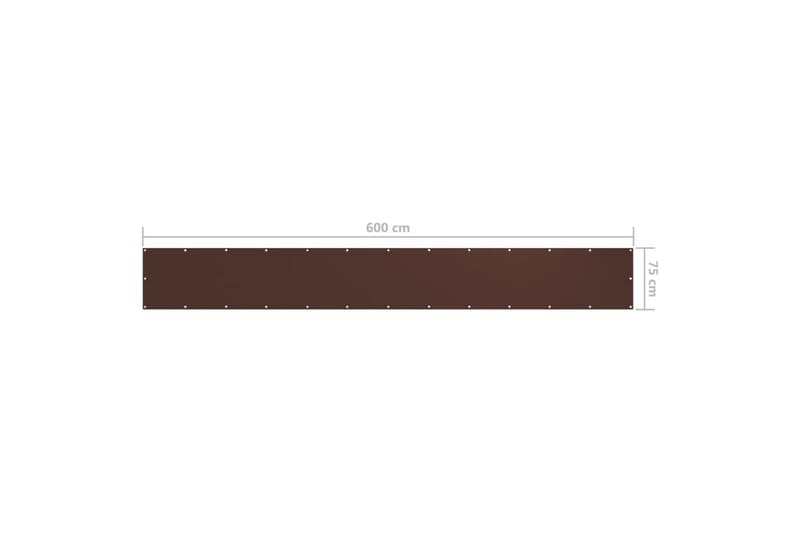 Parvekkeen suoja ruskea 75x600 cm Oxford kangas - Ruskea - Puutarhakalusteet - Parveke - Turvallisuus & parvekkeen tuulisuoja - Parvekesuoja