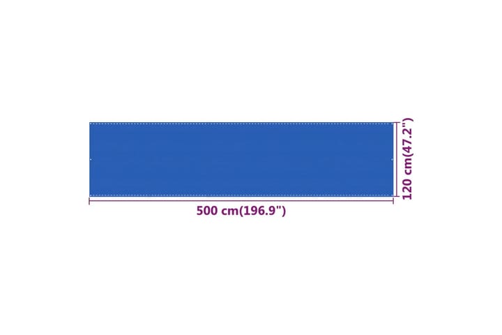 Parvekkeen suoja sininen 120x500 cm HDPE - Sininen - Parvekesuoja