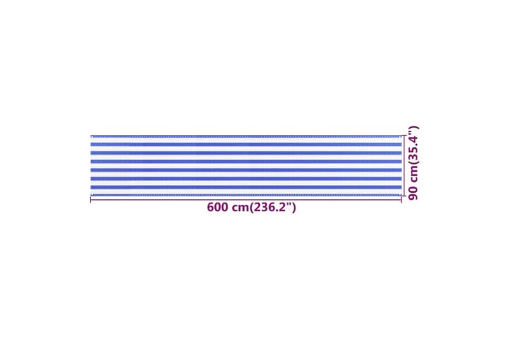 Parvekkeen suoja sininen ja valkoinen 90x600 cm HDPE - Monivärinen - Parvekesuoja