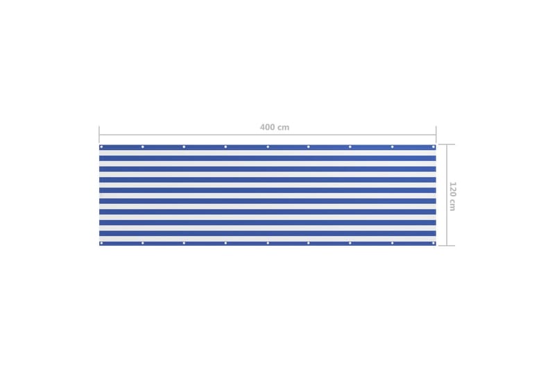 Parvekkeen suoja sinivalkoinen 120x400 cm Oxford kangas - Monivärinen - Puutarhakalusteet - Parveke - Turvallisuus & parvekkeen tuulisuoja - Parvekesuoja
