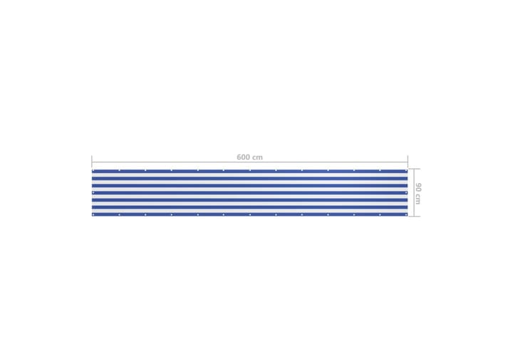 Parvekkeen suoja sinivalkoinen 90x600 cm Oxford kangas - Monivärinen - Parvekesuoja