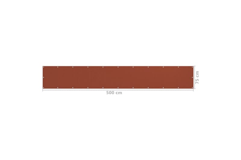 Parvekkeen suoja terrakotta 75x500 cm HDPE - Puutarhakalusteet - Parveke - Turvallisuus & parvekkeen tuulisuoja - Parvekesuoja