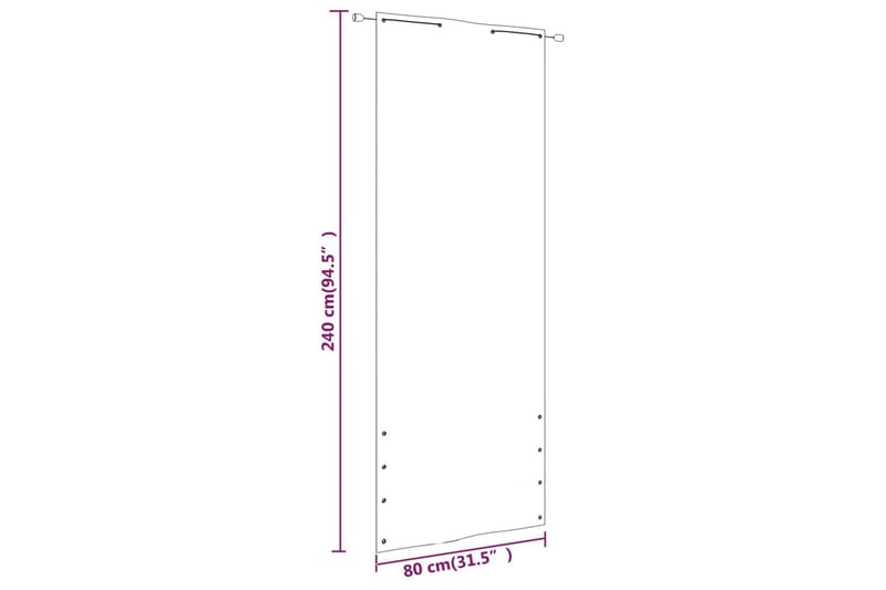 Parvekkeen suoja terrakotta 80x240 cm Oxford kangas - Ruskea - Puutarhakalusteet - Parveke - Turvallisuus & parvekkeen tuulisuoja - Parvekesuoja