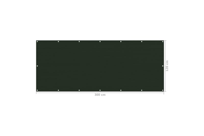 Parvekkeen suoja tummanvihreä 120x300 cm HDPE - Puutarhakalusteet - Parveke - Turvallisuus & parvekkeen tuulisuoja - Parvekesuoja