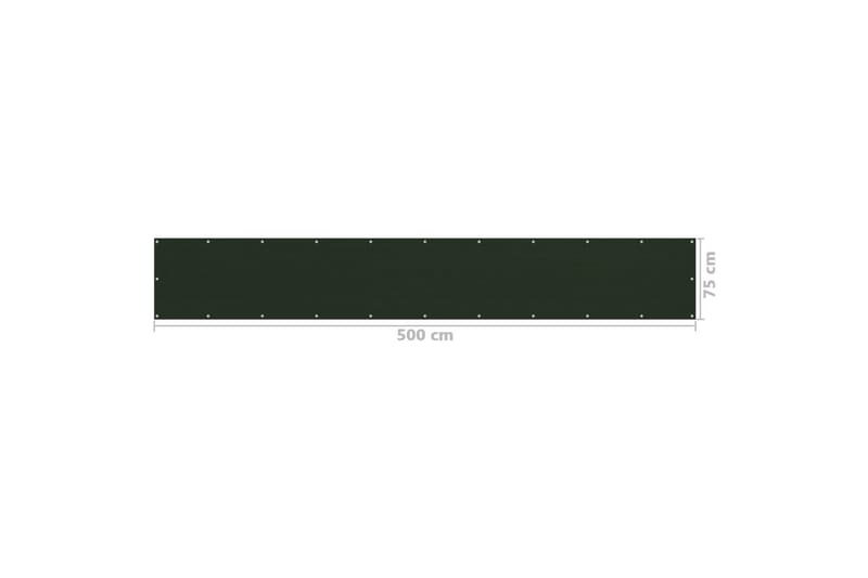 Parvekkeen suoja tummanvihreä 75x500 cm HDPE - Puutarhakalusteet - Parveke - Turvallisuus & parvekkeen tuulisuoja - Parvekesuoja