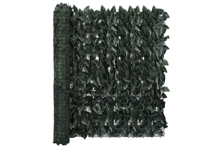 Parvekkeen suoja tummanvihreillä lehdillä 300x100 cm - Parvekesuoja