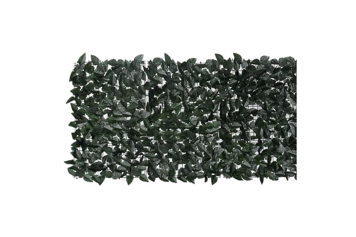 Parvekkeen suoja tummanvihreillä lehdillä 600x75 cm - Parvekesuoja