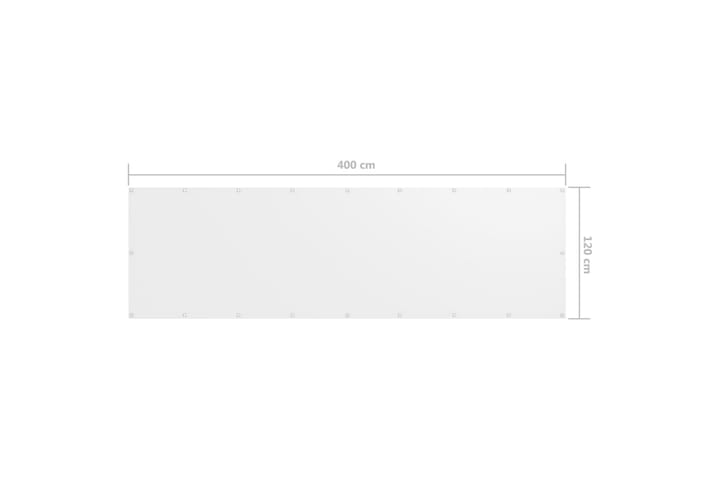 Parvekkeen suoja valkoinen 120x400 cm Oxford kangas - Valkoinen - Parvekesuoja