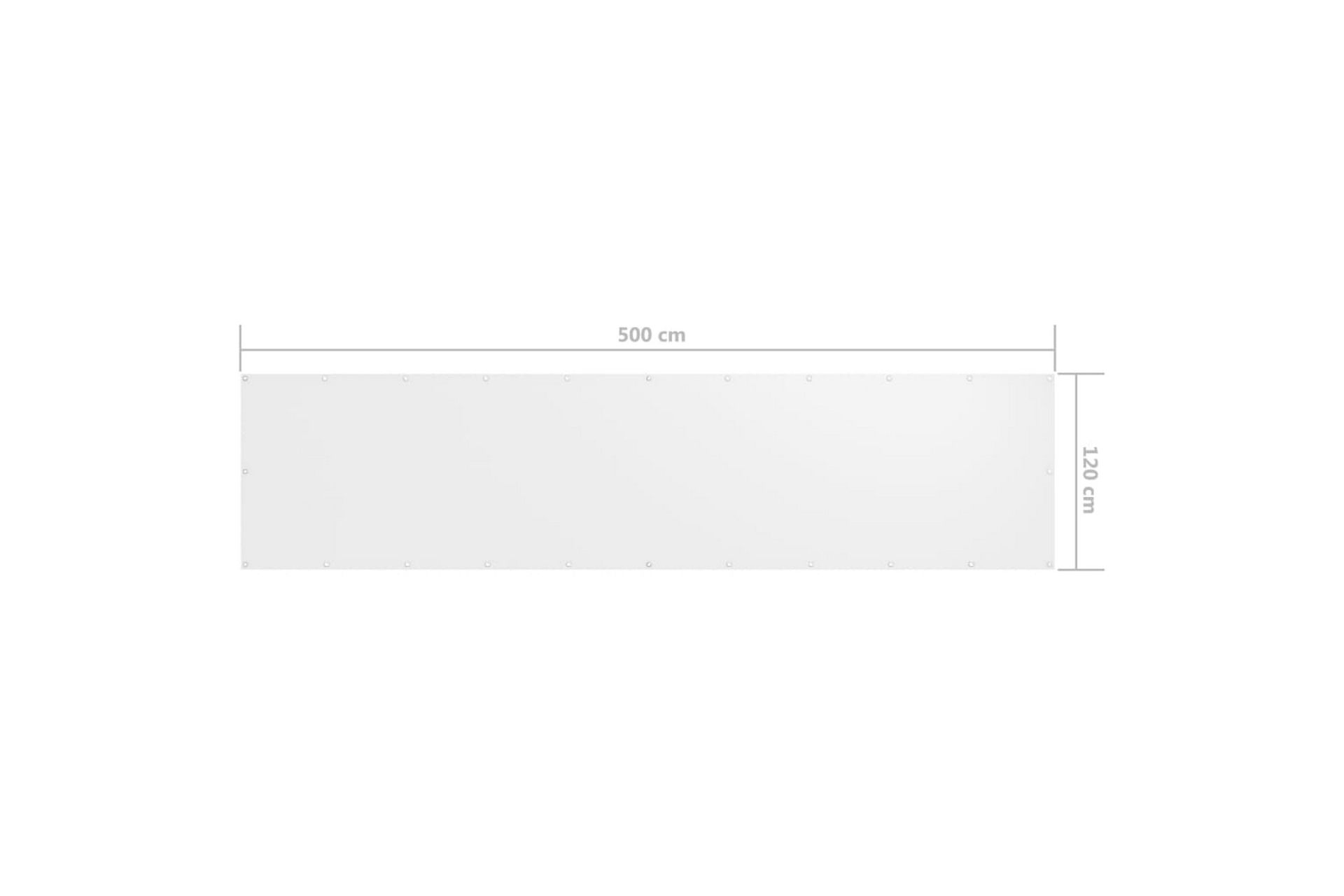 Parvekkeen suoja valkoinen 120x500 cm Oxford kangas - Valkoinen - Puutarhakalusteet - Parveke - Turvallisuus & parvekkeen tuulisuoja - Parvekesuoja