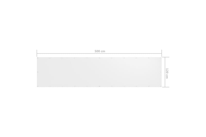 Parvekkeen suoja valkoinen 120x500 cm Oxford kangas - Valkoinen - Puutarhakalusteet - Parveke - Turvallisuus & parvekkeen tuulisuoja - Parvekesuoja