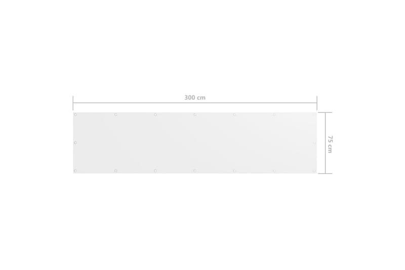 Parvekkeen suoja valkoinen 75x300 cm Oxford kangas - Valkoinen - Puutarhakalusteet - Parveke - Turvallisuus & parvekkeen tuulisuoja - Parvekesuoja