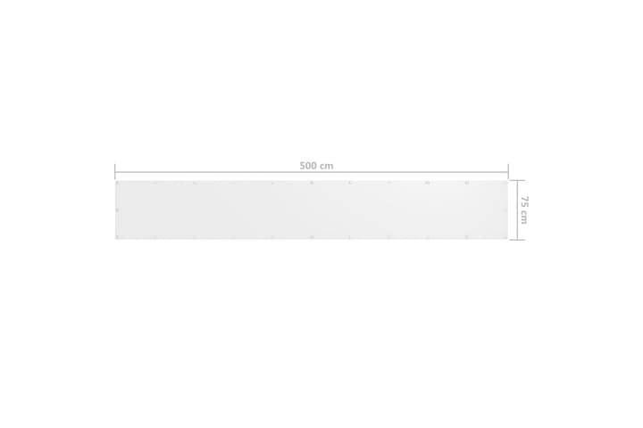 Parvekkeen suoja valkoinen 75x500 cm Oxford kangas - Valkoinen - Parvekesuoja