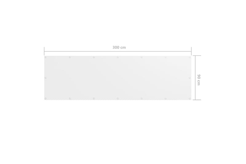 Parvekkeen suoja valkoinen 90x300 cm Oxford kangas - Valkoinen - Puutarhakalusteet - Parveke - Turvallisuus & parvekkeen tuulisuoja - Parvekesuoja