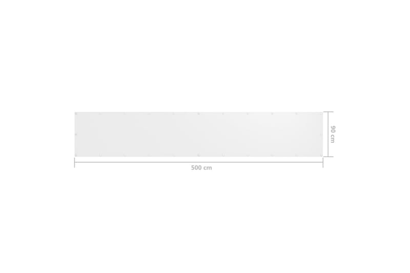 Parvekkeen suoja valkoinen 90x500 cm Oxford kangas - Valkoinen - Puutarhakalusteet - Parveke - Turvallisuus & parvekkeen tuulisuoja - Parvekesuoja