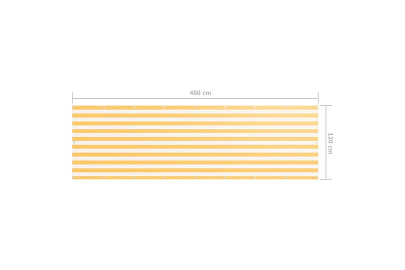 Parvekkeen suoja valkoinen ja keltainen 120x400cm Oxford - Monivärinen - Puutarhakalusteet - Parveke - Turvallisuus & parvekkeen tuulisuoja - Parvekesuoja