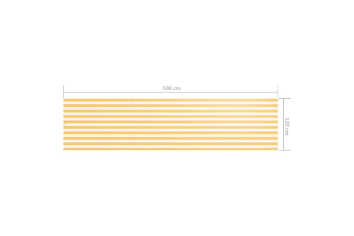Parvekkeen suoja valkoinen ja keltainen 120x500cm Oxford - Monivärinen - Parvekesuoja
