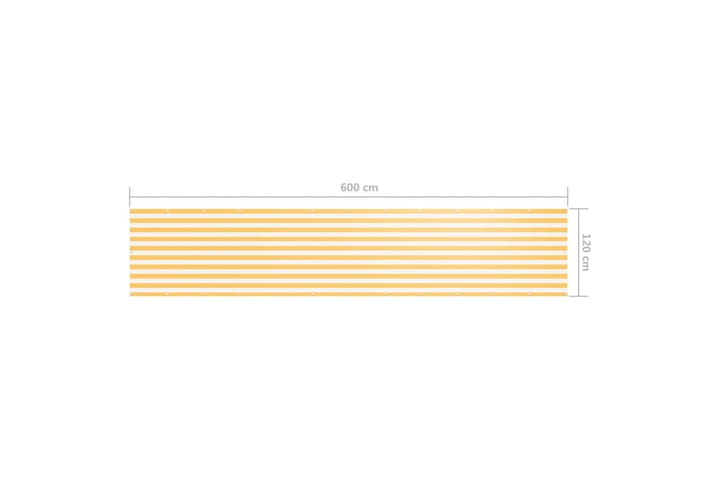 Parvekkeen suoja valkoinen ja keltainen 120x600cm Oxford - Monivärinen - Parvekesuoja