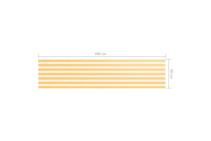 Parvekkeen suoja valkoinen ja keltainen 90x400 cm Oxford - Monivärinen - Parvekesuoja