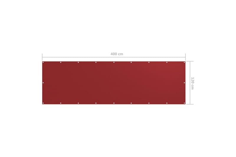 Parvekkeen suoja punainen 120x400 cm Oxford kangas - Punainen - Puutarhakalusteet - Parveke - Turvallisuus & parvekkeen tuulisuoja - Parvekesuoja