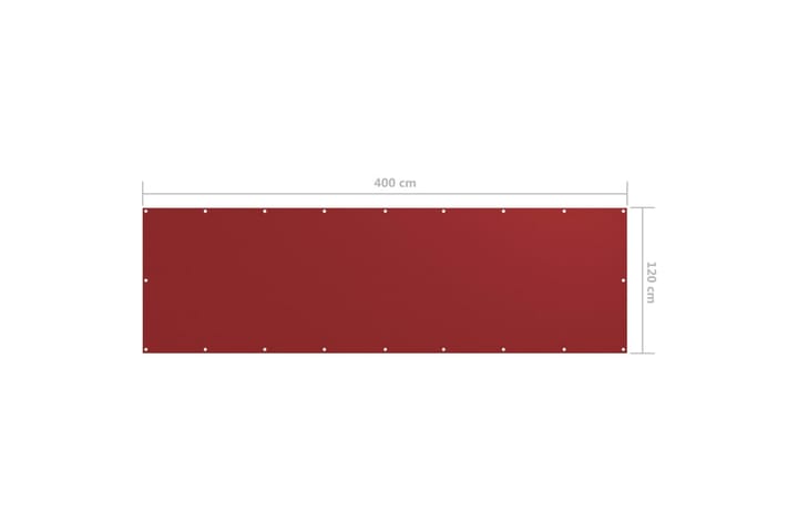 Parvekkeen suoja punainen 120x400 cm Oxford kangas - Punainen - Parvekesuoja