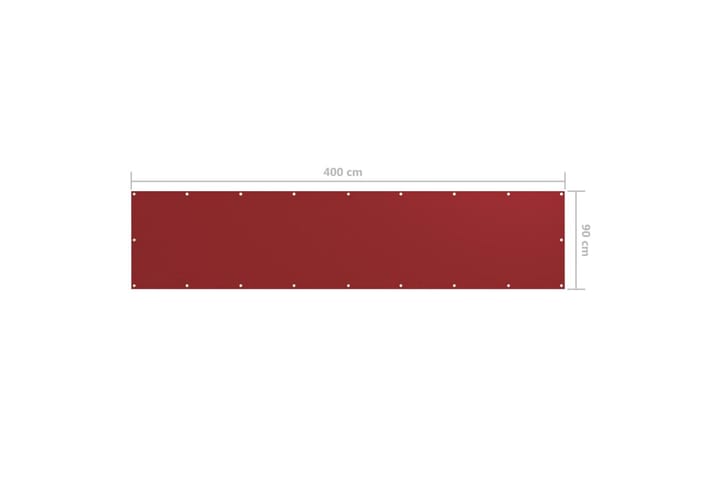 Parvekkeen suoja punainen 90x400 cm Oxford kangas - Punainen - Parvekesuoja