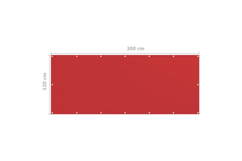 Parvekkeen suoja punainen 120x300 cm HDPE - Punainen - Puutarhakalusteet - Parveke - Turvallisuus & parvekkeen tuulisuoja - Parvekesuoja