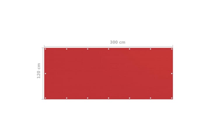 Parvekkeen suoja punainen 120x300 cm HDPE - Punainen - Parvekesuoja