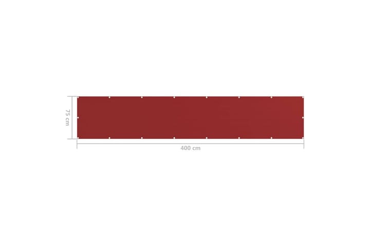 Parvekkeen suoja punainen 75x400 cm HDPE - Punainen - Parvekesuoja