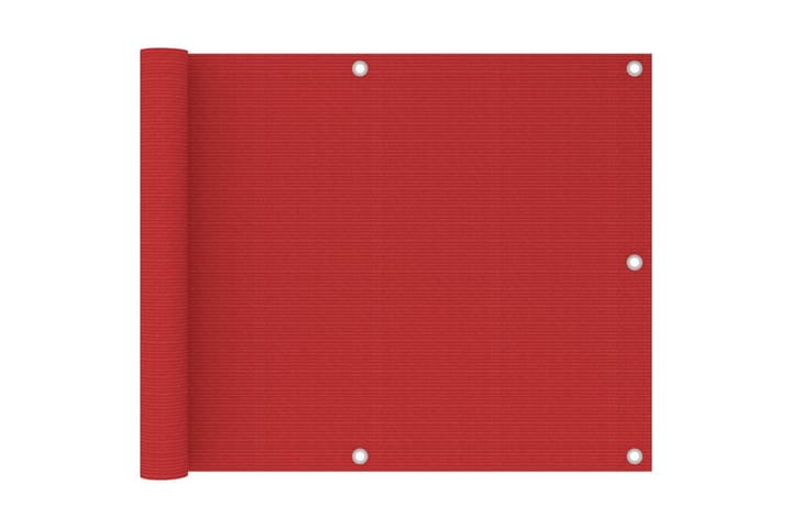 Parvekkeen suoja punainen 75x600 cm HDPE - Punainen - Parvekesuoja