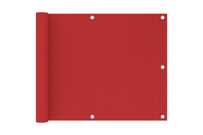 Parvekkeen suoja punainen 75x600 cm HDPE - Punainen - Puutarhakalusteet - Parveke - Turvallisuus & parvekkeen tuulisuoja - Parvekesuoja