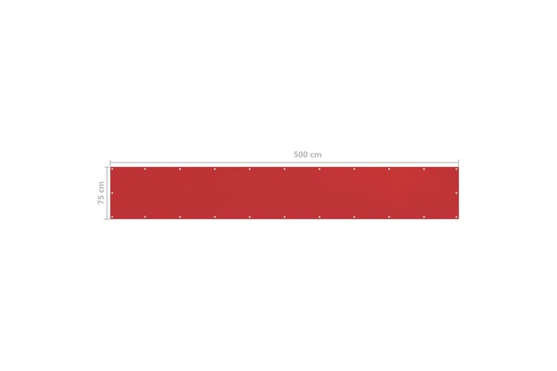 Parvekkeen suoja punainen 75x500 cm HDPE - Punainen - Puutarhakalusteet - Parveke - Turvallisuus & parvekkeen tuulisuoja - Parvekesuoja
