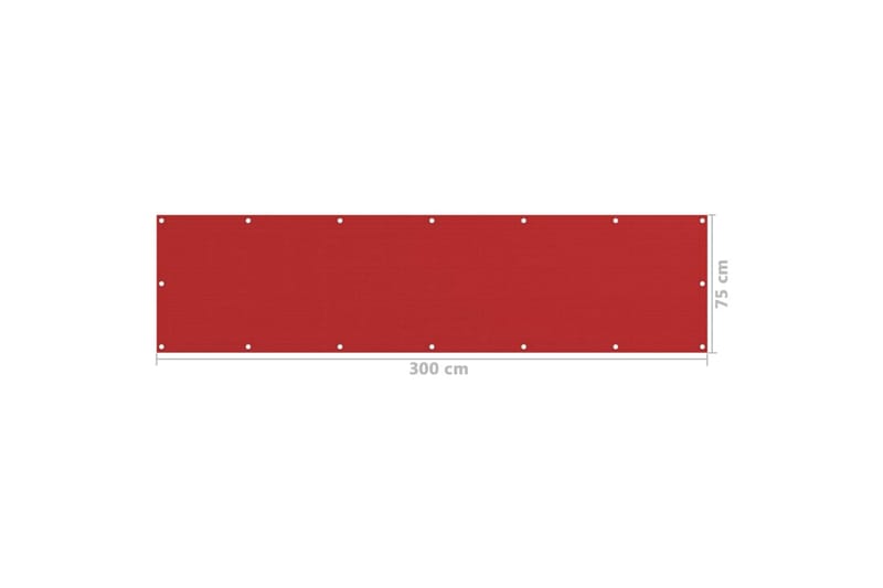 Parvekkeen suoja punainen 75x300 cm HDPE - Puutarhakalusteet - Parveke - Turvallisuus & parvekkeen tuulisuoja - Parvekesuoja