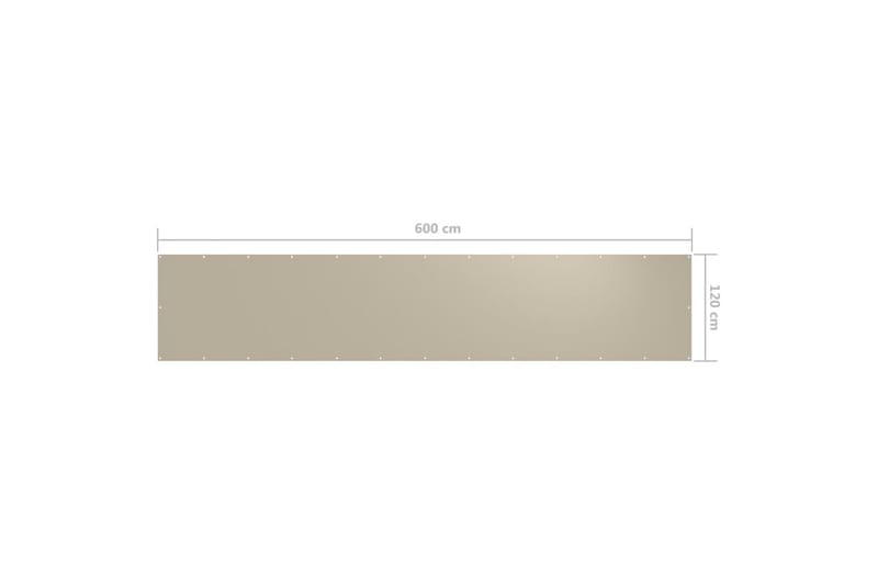 Parvekkeen suoja beige 120x600 cm Oxford kangas - Beige - Puutarhakalusteet - Parveke - Turvallisuus & parvekkeen tuulisuoja - Parvekesuoja