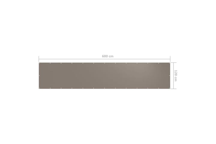 Parvekkeen suoja harmaanruskea 120x600 cm Oxford kangas - Taupe - Parvekesuoja