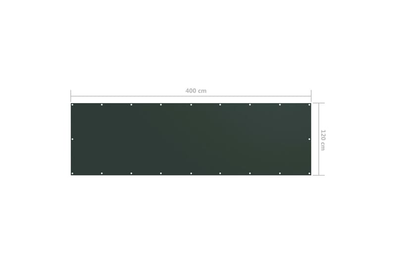 Parvekkeen suoja tummanvihreä 120x400 cm Oxford kangas - Vihreä - Puutarhakalusteet - Parveke - Turvallisuus & parvekkeen tuulisuoja - Parvekesuoja