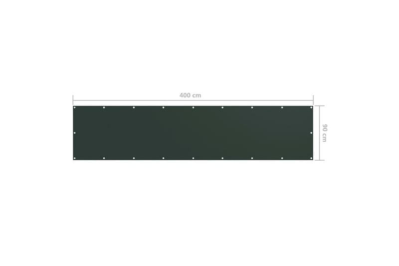 Parvekkeen suoja tummanvihreä 90x400 cm Oxford kangas - Vihreä - Puutarhakalusteet - Parveke - Turvallisuus & parvekkeen tuulisuoja - Parvekesuoja