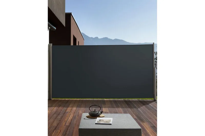 Sidomarkis Beliani Dorio Beige/Silver, 305x9x160 cm Grey||Silver 305x9x160 cm VALUE_MISSING_1 - Puutarhakalusteet - Aurinkosuoja - Markiisi - Parvekemarkiisi