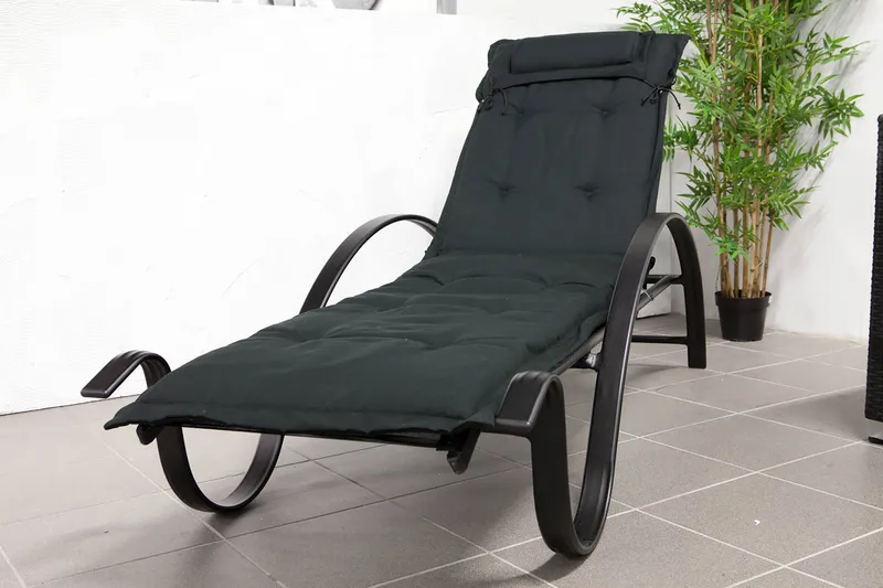 Canyon Solsängsdyna med nackkudde Fritab Black - Puutarhakalusteet - Pehmusteet - Aurinkosängyn pehmusteet