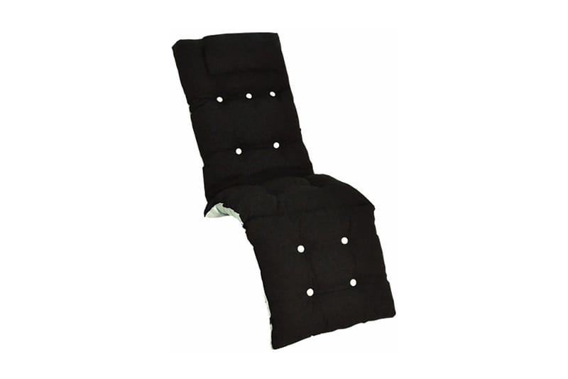 Baden-Baden-pehmuste Fritab Baden-Baden Flock -pehmuste niskatyynyllä Black - Puutarhakalusteet - Pehmusteet - Aurinkotuolin pehmuste - Baden-Baden pehmuste