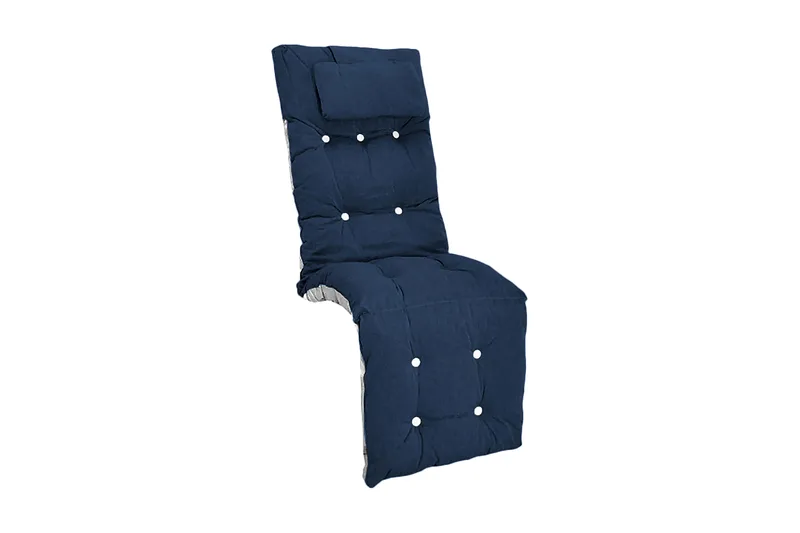 Baden-Baden-pehmuste Fritab Baden-Baden Flock -pehmuste niskatyynyllä Marine - Puutarhakalusteet - Pehmusteet - Aurinkotuolin pehmuste - Baden-Baden pehmuste