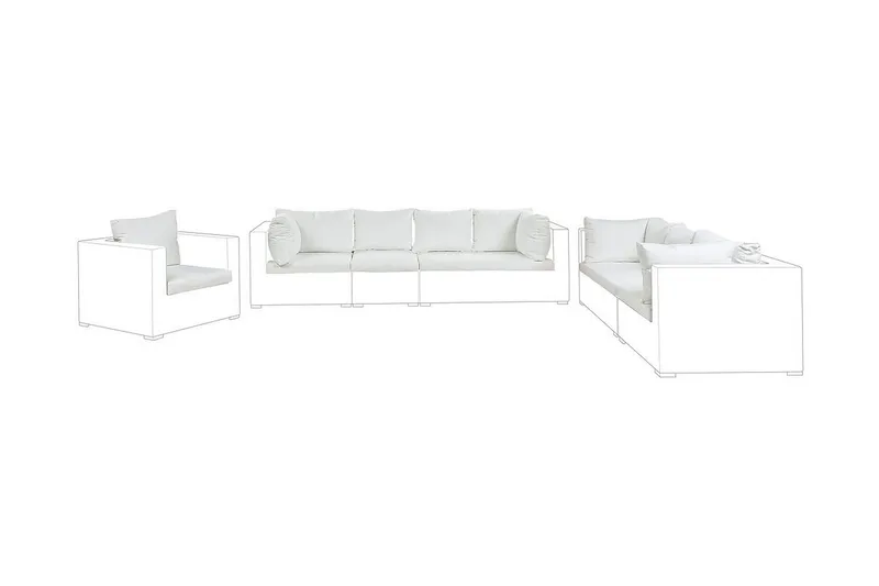 Pehmusteen päällinen Melantha 75x120 cm - Kermanvalkoinen - Puutarhakalusteet - Terassiryhmät - Päälliset