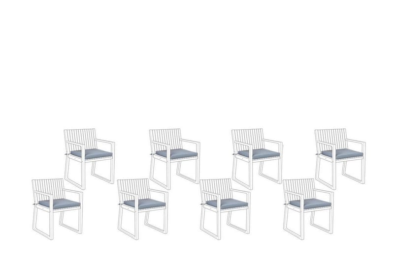 Puutarhatuolin pehmuste 8 kpl Sininen SASSARI - Sininen - Puutarhakalusteet - Pehmusteet - Istuintyyny ulos