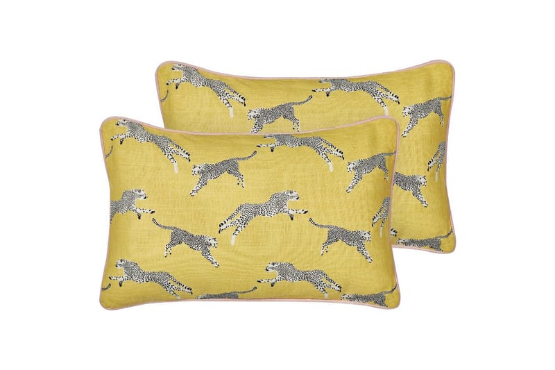 Koristetyynyt Arales 2 kpl Keltainen/Valkoinen/Musta, Suorakulmio, Keltainen/Valkoinen/Musta, Suorakulmio