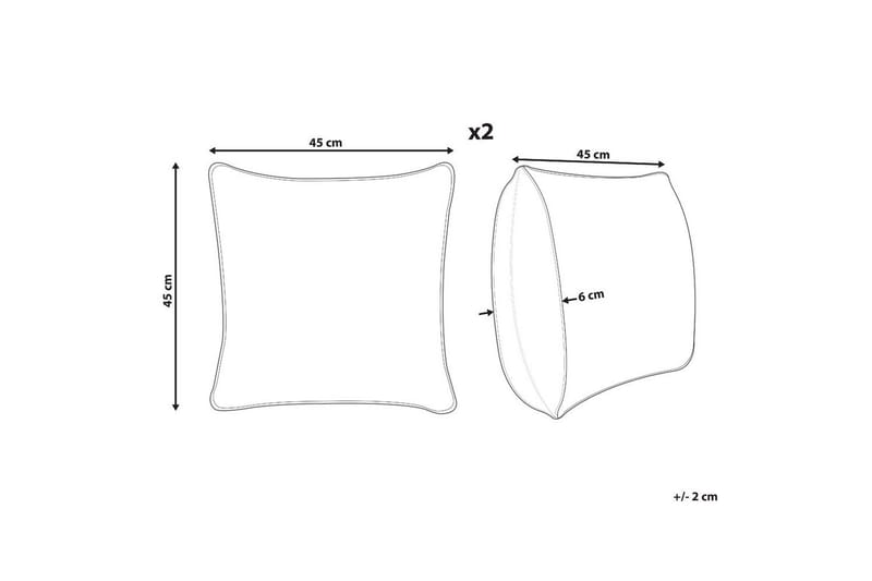 Koristetyynyt Arales 2 kpl Keltainen/Valkoinen/Musta/Ruusu, Neliö - Keltainen/Valkoinen/Musta/Ruusu, Neliö - Kodintekstiilit & matot - Tyyny & torkkupeitto - Ulkotyyny