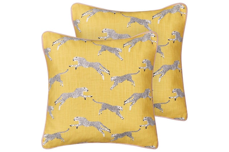 Koristetyynyt Arales 2 kpl Keltainen/Valkoinen/Musta/Ruusu, Neliö - Keltainen/Valkoinen/Musta/Ruusu, Neliö - Kodintekstiilit & matot - Tyyny & torkkupeitto - Ulkotyyny