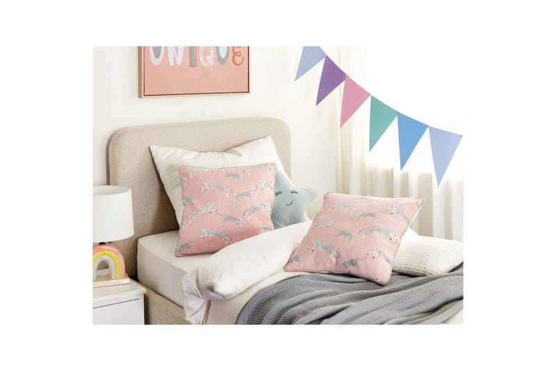 Koristetyynyt Arales 2 kpl Vaaleanpunainen/valkoinen/musta/harmaa, Neliö - Vaaleanpunainen/valkoinen/musta/harmaa, Neliö - Kodintekstiilit & matot - Tyyny & torkkupeitto - Ulkotyyny