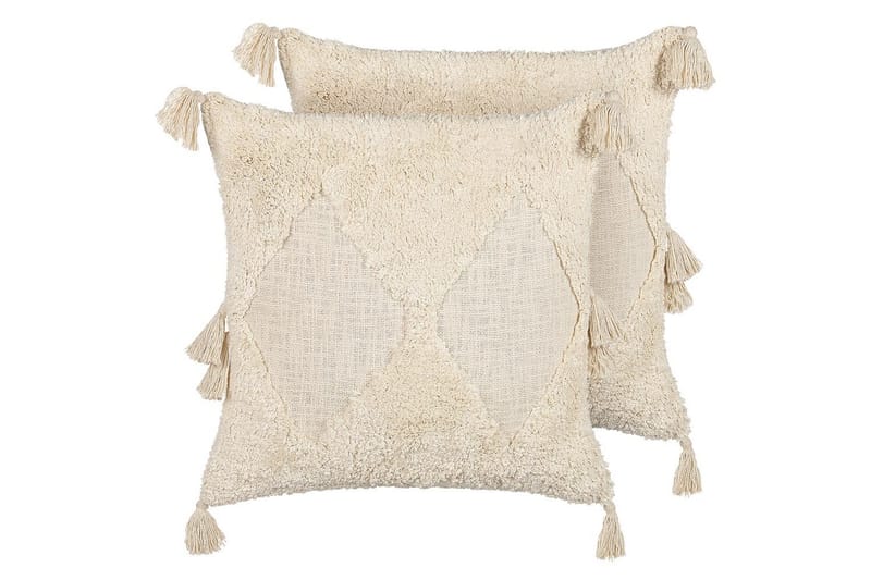 Koristetyynyt Avium -sarja 2 kpl Beige - Beige - Puutarhakalusteet - Pehmusteet - Sohvatyynyt & penkkityynyt