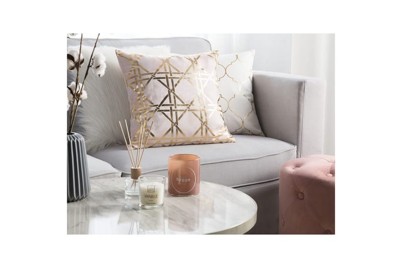 Koristetyynyt Cassia, 2 kpl Vaaleanpunainen/kulta - Vaaleanpunainen/kulta - Kodintekstiilit & matot - Tyyny & torkkupeitto - Koristetyynyt