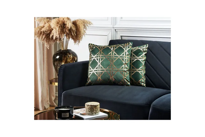 Koristetyynyt Cassia, 2 kpl Vihreä/Kulta - Vihreä/Kulta - Kodintekstiilit & matot - Tyyny & torkkupeitto - Koristetyynyt