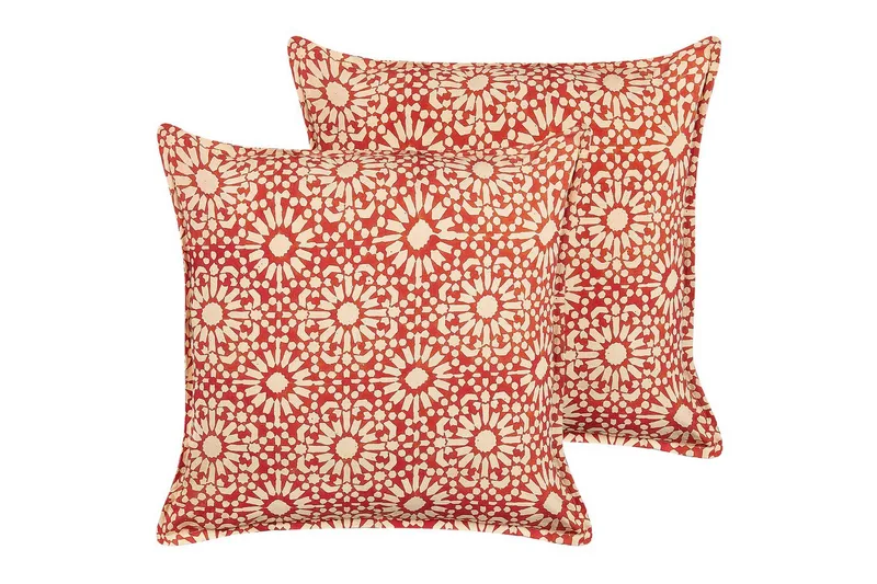 Koristetyynyt Ceiba, 2 kpl Punainen/Beige, Punainen/Beige